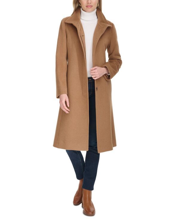 コールハーン レディース アウター ジャケット・ブルゾン ウール コート Cole Haan Womens StandCollar SingleBreasted Wool Blend Coat Cam