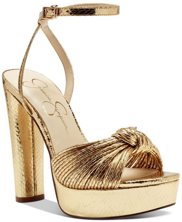 ジェシカシンプソン レディース シューズ サンダル プラットフォーム Jessica Simpson Womens Immie Platform Dress Sandals Gold Metallic