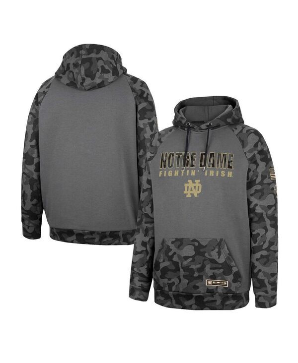 コロシアム メンズ アウター パーカー・スウェット パーカー Colosseum Mens Charcoal Notre Dame Fighting Irish OHT MilitaryInspire