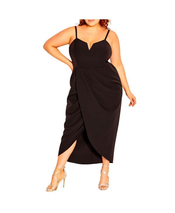 シティーシック レディース トップス ワンピース プラスサイズ CITY CHIC Plus Size Sassy V Dress Ox blood オックスブラッド