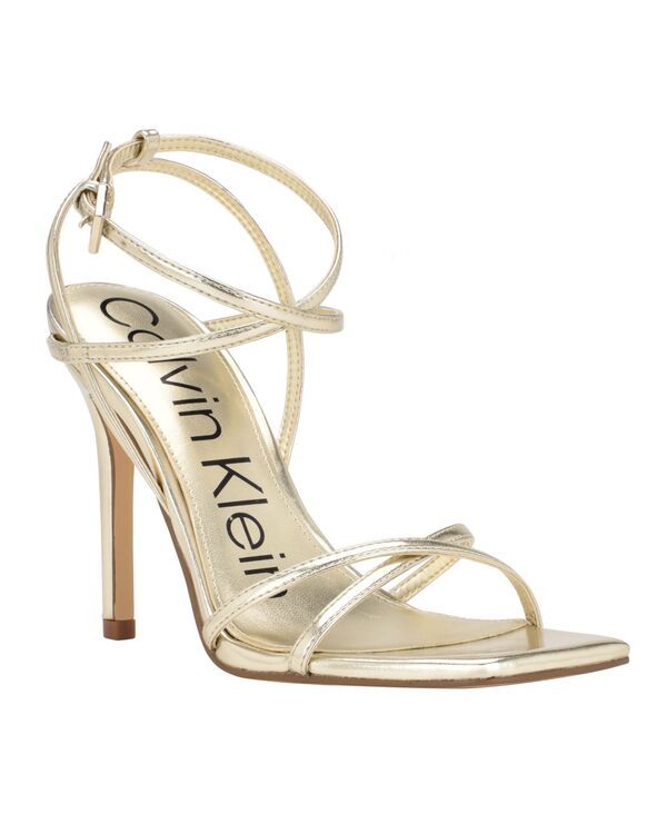カルバンクライン レディース シューズ サンダル ヒール Calvin Klein Womens Tegin Strappy Dress High Heel Sandals Gold ゴールド