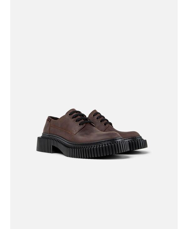 カンペール レディース シューズ サンダル レザー Camper Pix Berlin Nubuck Leather Shoes Brown ブラウン