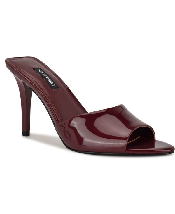ナインウェスト レディース シューズ サンダル Nine West Womens Hather SlipOn Stiletto Sandals Dark Red Patent レッド