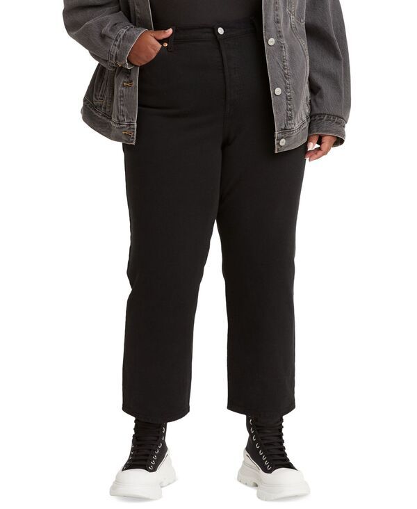 リーバイス レディース ボトムス デニムパンツ プラスサイズ ジーンズ Levis Plus Size Wedgie HighRise StraightLeg Jeans Black Sprout ブ