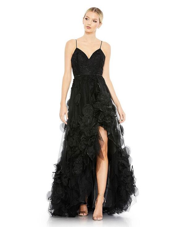 マックダガル レディース トップス ワンピース フラワー柄 ノースリーブ フラワー Mac Duggal Womens Embellished Floral High Low Sleeveless G