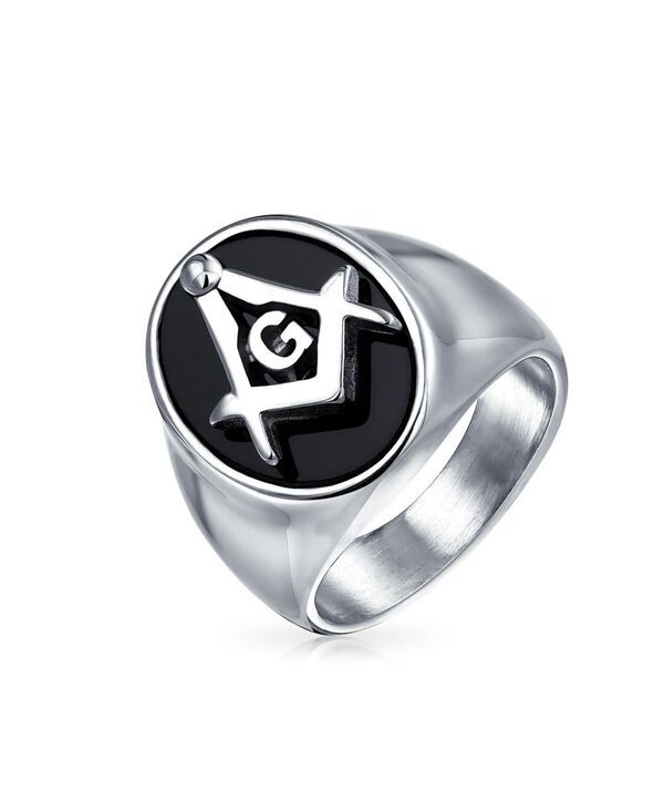 ブリング メンズ アクセサリー リング Tシャツ Bling Jewelry Square Compass Black Oval Mens Signet Freemason Masonic Ring