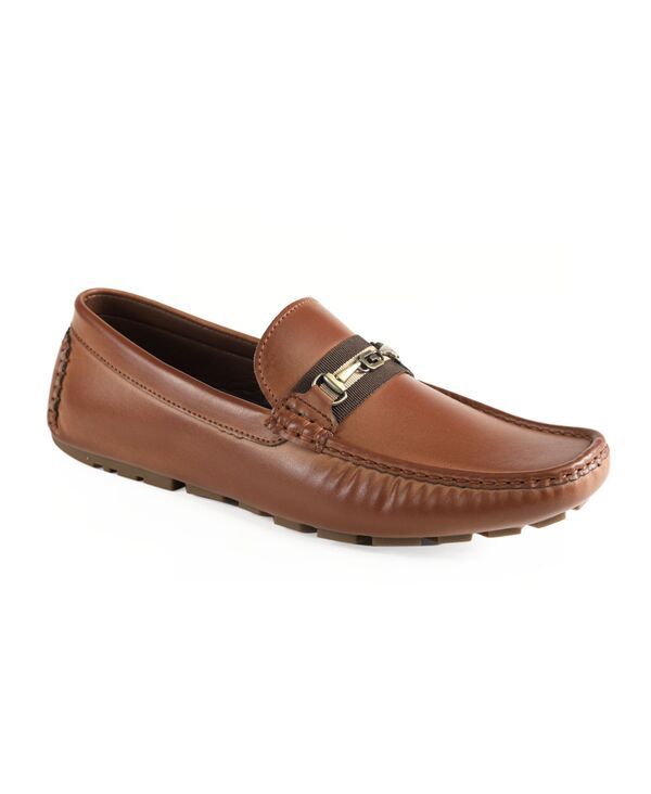 ゲス メンズ シューズ スリッポン・ローファー ローファー GUESS Mens Aarav Moc Toe Slip On Driving Loafers Cognac