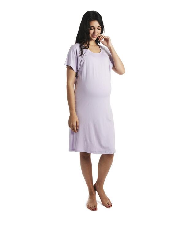 エヴァリーグレー レディース トップス ワンピース マタニティ Everly Grey Womens Rosa MaternityNursing Hospital Gown Lavender ラベンダ