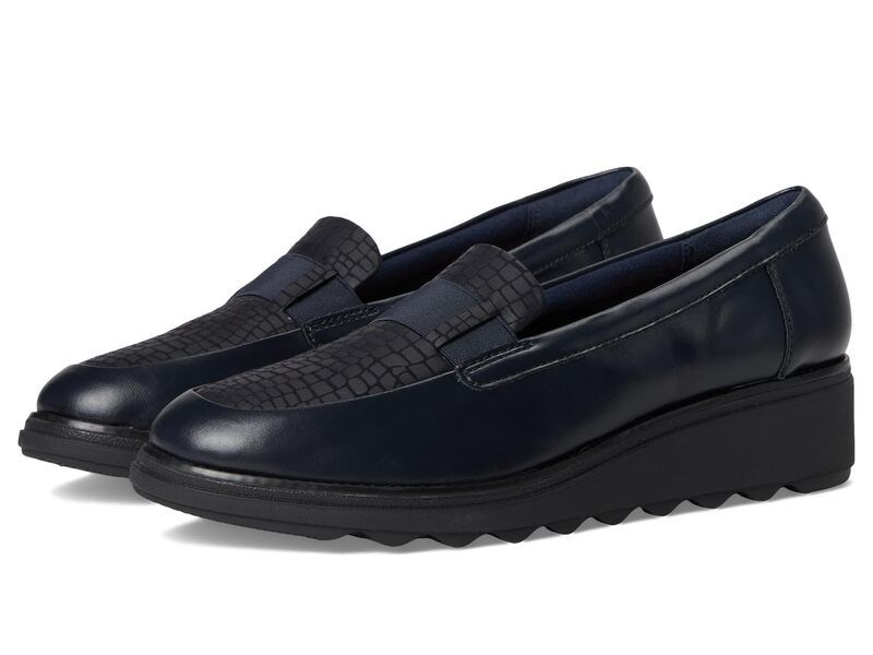 クラークス レディース シューズ スリッポン・ローファー Clarksharon Pace Navy Leather ネイビー