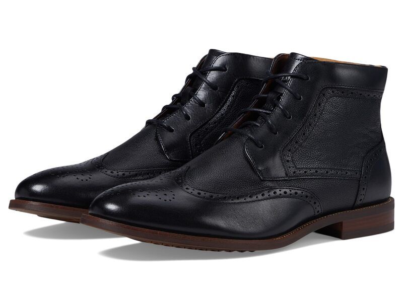 フローシャイム メンズ シューズ ブーツ・レインブーツ ウィングチップ レース Florsheim Rucci Wingtip Lace Boot Black ブラック
