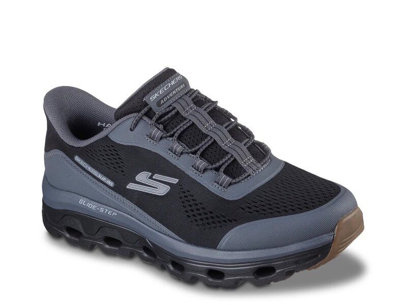 スケッチャーズ メンズ シューズ スニーカー Skechers Hands Free Slipins Glide Step Sole Glover Peak Sneaker Mens BlackGre