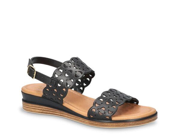 ベラヴィータ レディース シューズ サンダル Bella Vita Zoe Wedge Sandal Black Leather ブラック