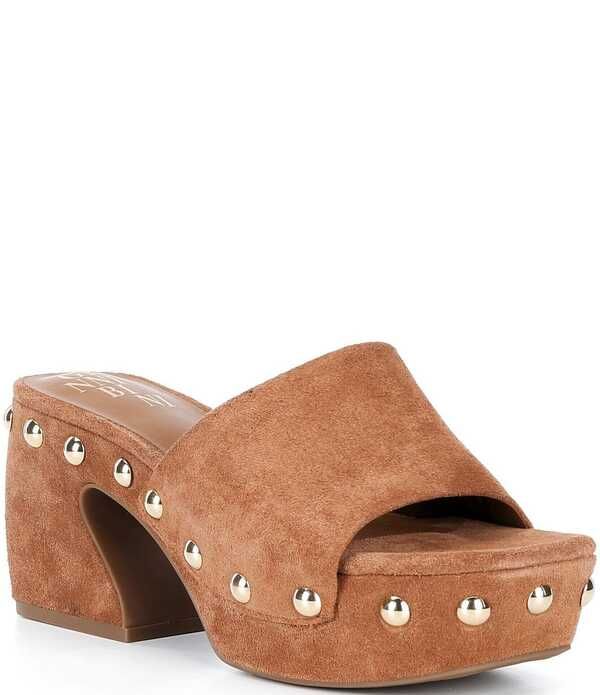 ジャンビニ レディース シューズ サンダル プラットフォーム スエード Gianni Bini Abbott Studded Suede Square Toe Platform Slide Sanda