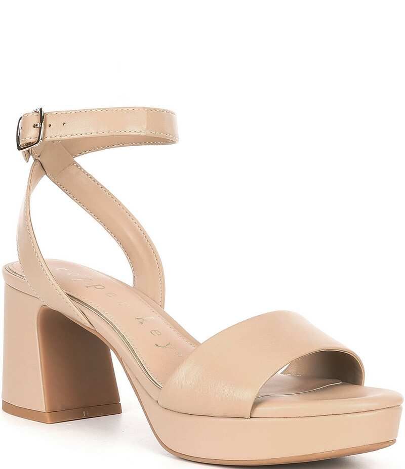 カッパーキー レディース シューズ サンダル プラットフォーム レザー Copper Key Adore Leather Platform Sandals Spanish Sand サンド