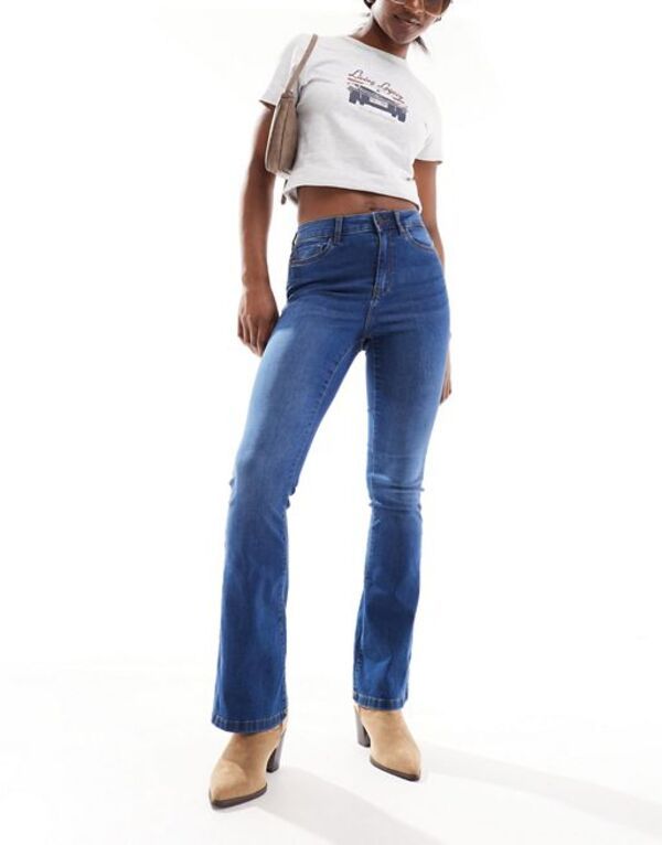 ノイジーメイ レディース ボトムス デニムパンツ ジーンズ Noisy May Sallie high waisted flared jeans in mid wash Medium blue den