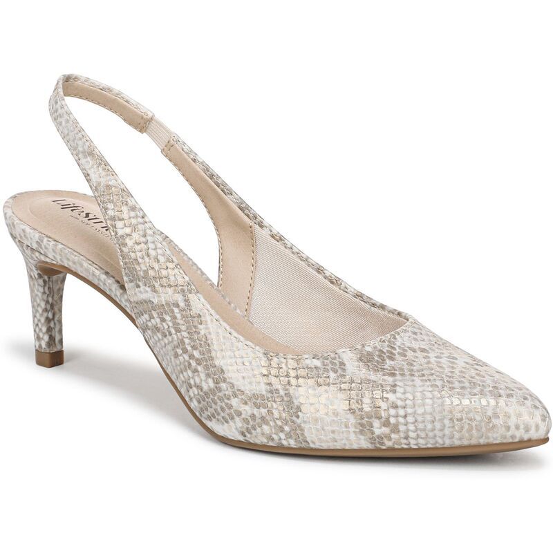 ライフストライド レディース シューズ パンプス ヒール LifeStride Annalise Womenslingback Heels Bone Snake