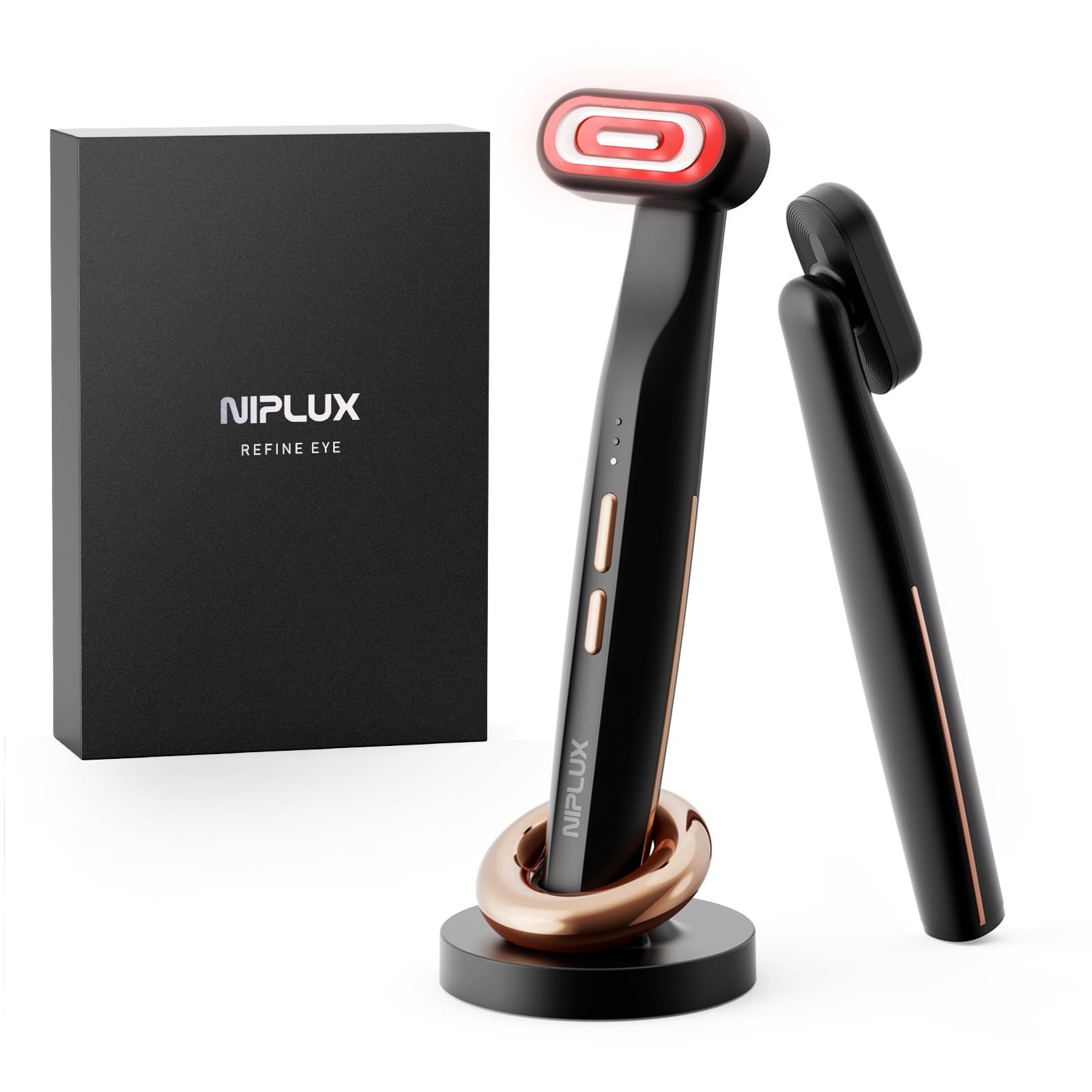 NIPLUX 目元 美顔器 EMS 三色光LED 振動 温熱 1台4役 男性向け美顔器 女性向け リフトケア 目元ケア 小顔 電動 美容家電 美容グッズ メンズ レディース 男女兼用 REFINE EYE 誕生日 プレゼント ギフトt 90ca25ce
