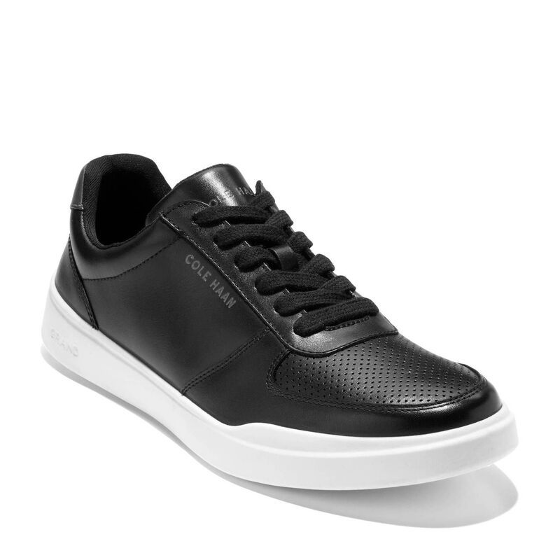 コールハーン メンズ シューズ スニーカー Cole Haan Grand PureShot Mens Court Sneakers Black Optic White ホワイト
