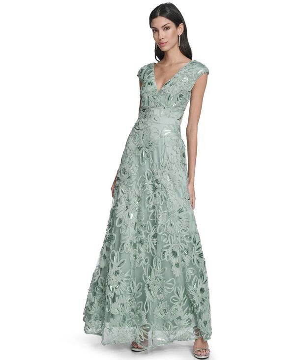 エリザジェイ レディース トップス ワンピース Vネック Eliza J Womens VNeck Ball Gown Sage セージ