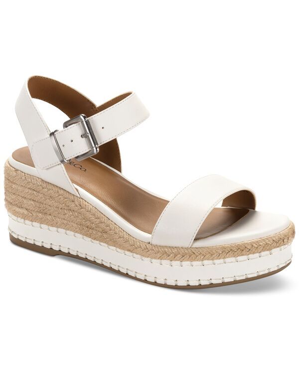 スタイルアンドコー レディース シューズ サンダル Style Co Womens Hawkinns Cushioned Insole Wedge Sandals Wht Linen