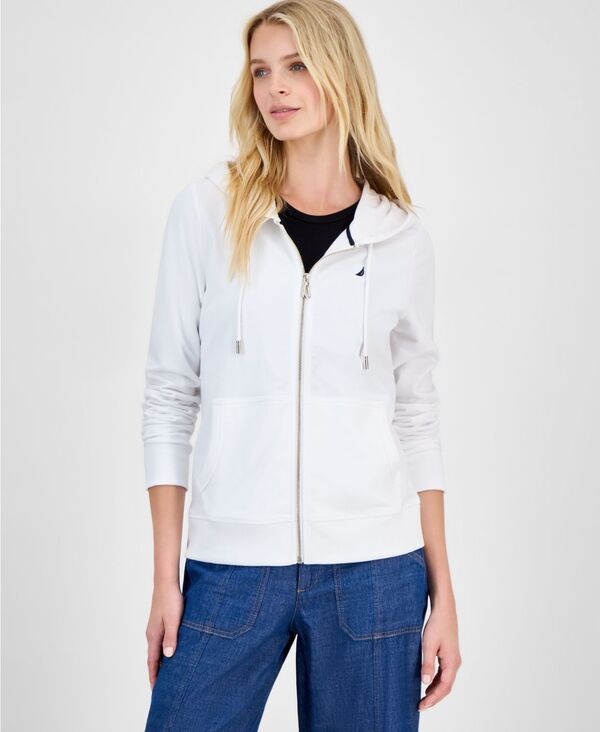 ナウティカ レディース アウター ジャケット・ブルゾン ジーンズ パーカー Nautica Jeans Womensolid ZipFront Hoodie Online Only White ホワイ