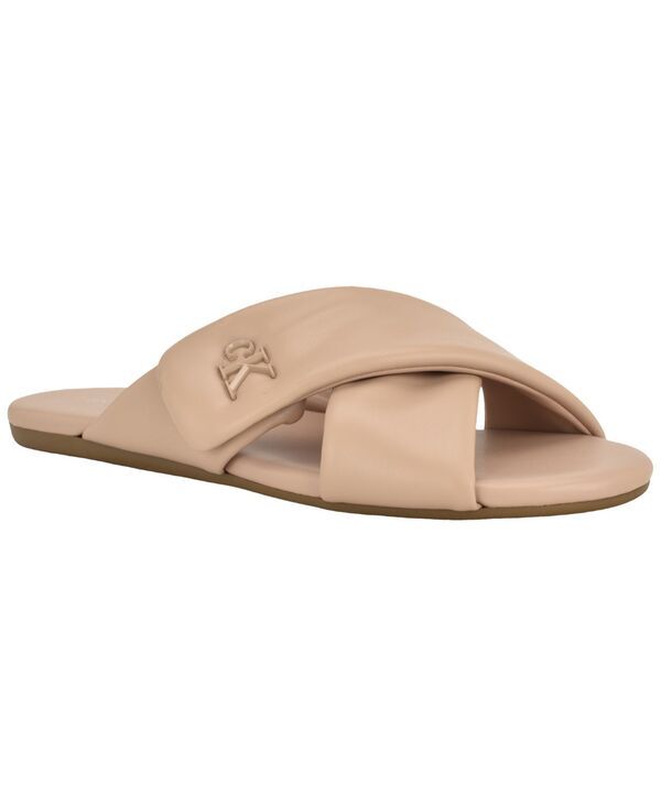 カルバンクライン レディース シューズ スリッポン・ローファー サンダル Calvin Klein Womens Renley CrissCross Flat SlipOn Sandals Light