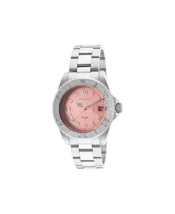 インビクタ レディース アクセサリー 腕時計 Invicta Womens 14360 Angel Quartz 3 Hand Pink Dial Watch Silver シルバー
