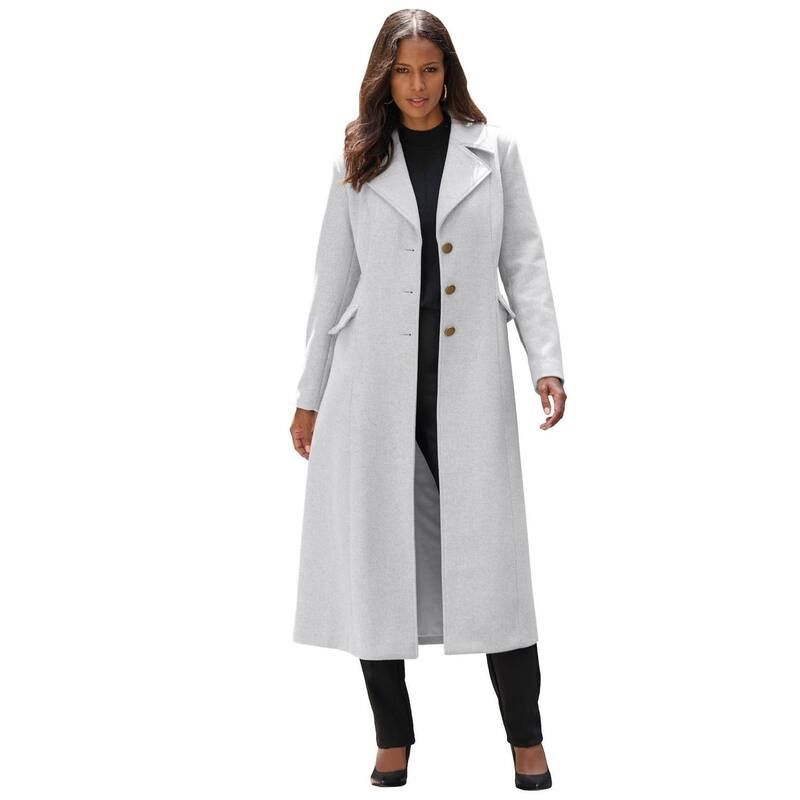 ロアマンズ レディース アウター ジャケット・ブルゾン プラスサイズ ウール コート Roamans Womens Plusize Long Tailored Wool Blend Coat Heat