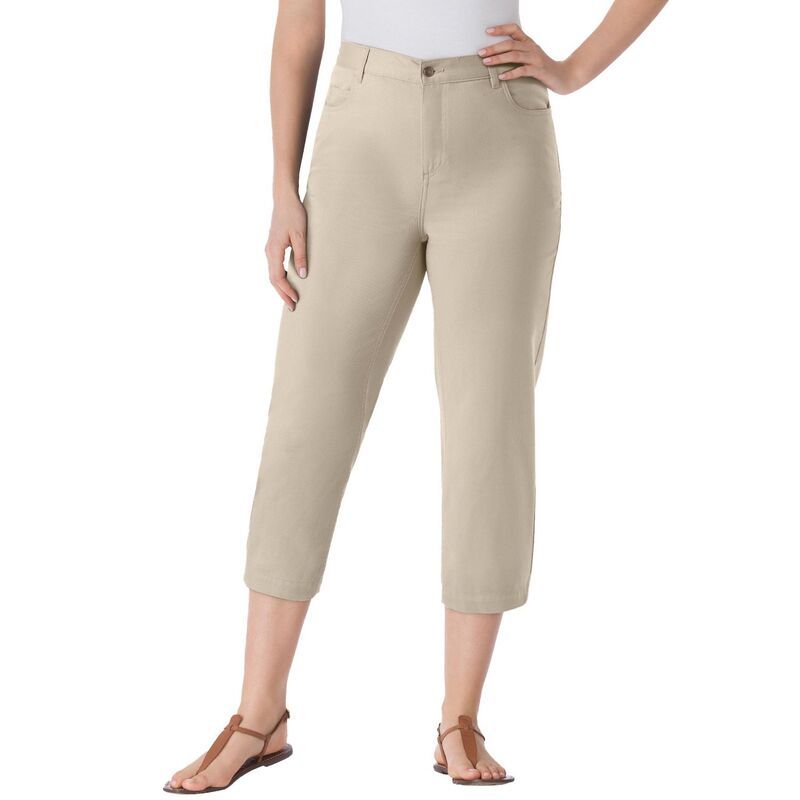 ウーマン ウィズイン レディース ボトムス カジュアルパンツ プラスサイズ デニム キャップ Woman Within Plusize Perfect 5Pocket BackElastic Deni