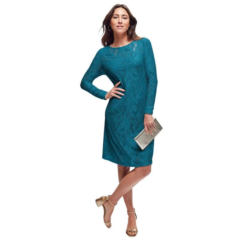ジェシカロンドン レディース トップス ワンピース プラスサイズ レース Jessica London Womens Plusize Stretch Lace Shift Dress Deep Tea