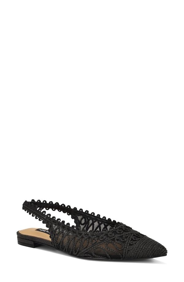 ナインウェスト レディース シューズ パンプス Nine West Joviaslingback Pointed Toe Flat Black ブラック