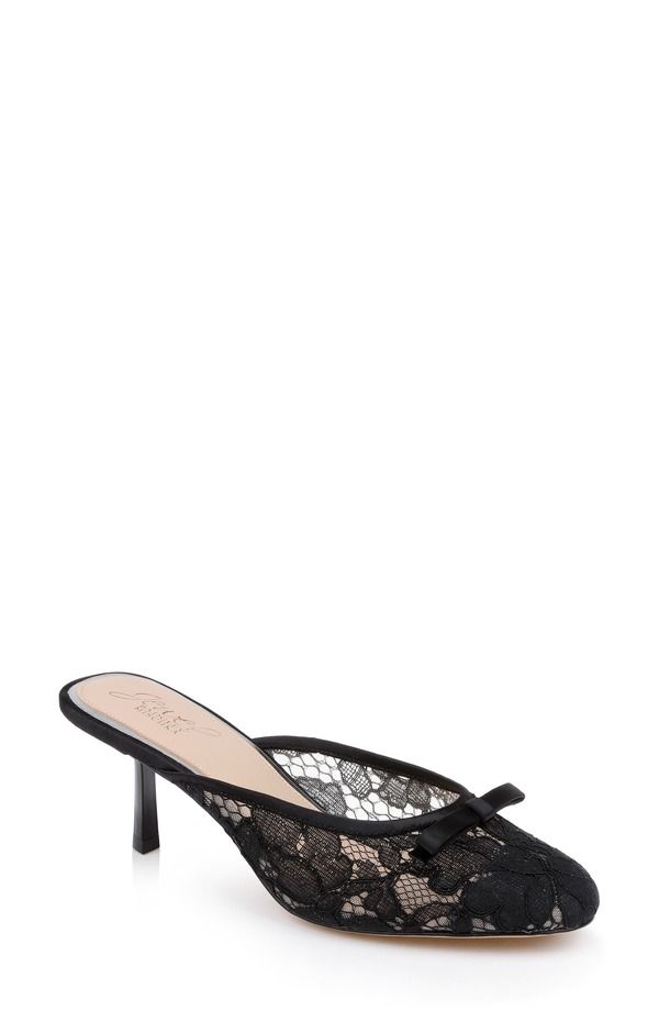 ジュウェルダグレイミシュカ レディース シューズ ヒール Jewel Badgley Mischka Elliot Mule Black Satin ブラック