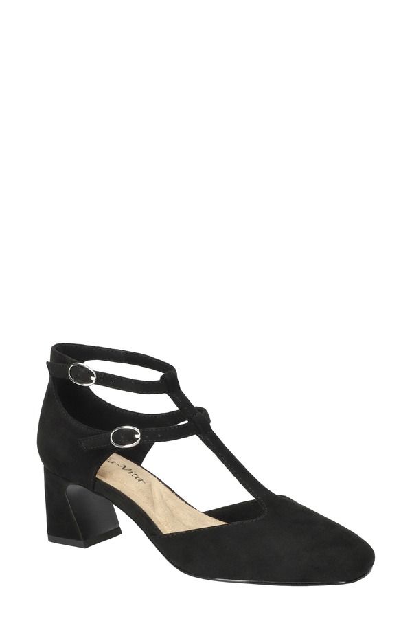 ベラヴィータ レディース シューズ ヒール アンクル Bella Vita Harpswell Ankle Strapump Black Suede ブラック
