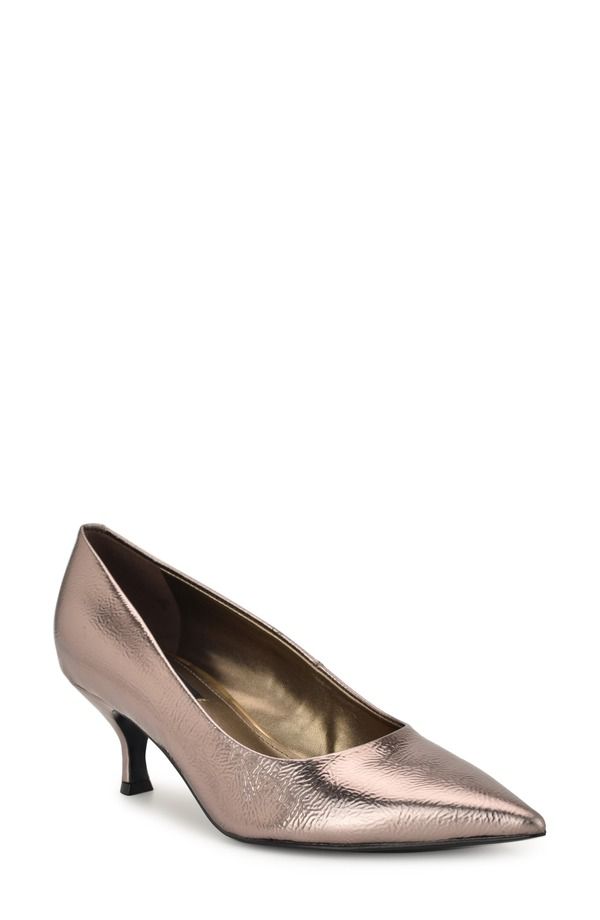 ナインウェスト レディース シューズ ヒール Nine West Sisko Pointed Toe Kitten Heel Pump Bronze