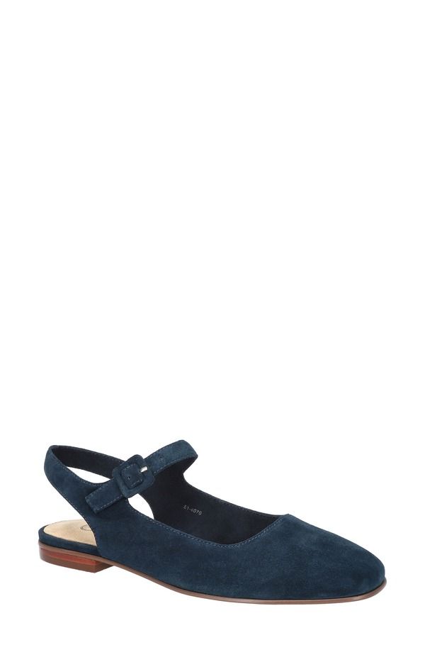ベラヴィータ レディース シューズ パンプス Bella Vitandie Slingback Flat Navy Kidsuede Leather ネイビー