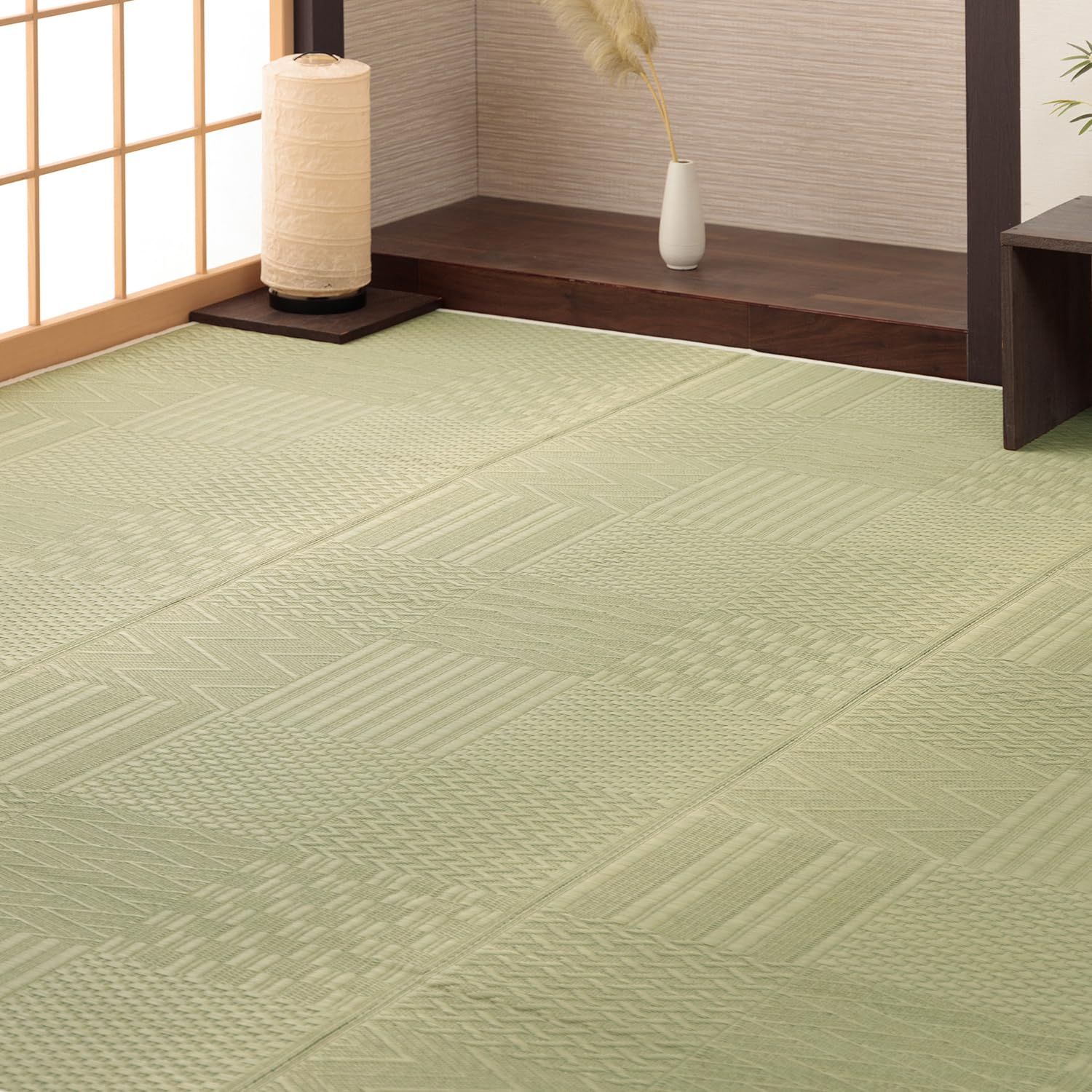 新品 イケヒコ い草 ラグ カーペット 花ござ 畳 上敷き 長方形 市松紋 ナチュラル 約174×261cm 江戸間3畳 和 格子柄 地紋様 シンプル リバーシブル 両面 抗菌 防臭 重厚感 無地 敷き詰め ＃1031360010302