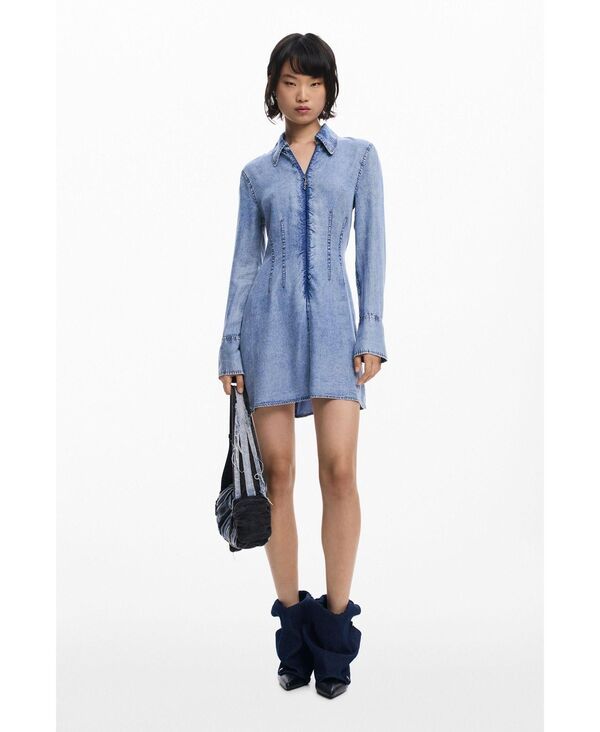 【送料無料】 デジグアル レディース ワンピース トップス Womens Denim longsleeve dress Light blue