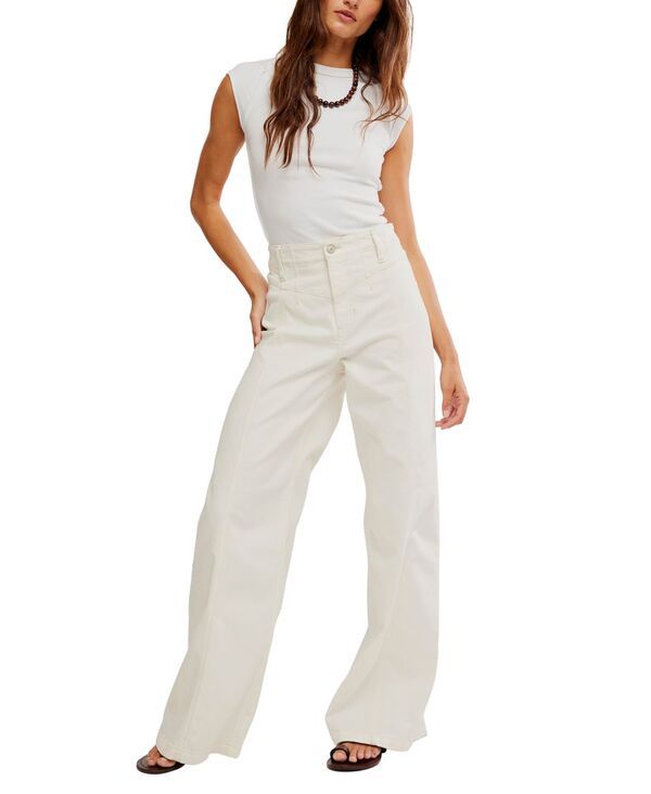【送料無料】 フリーピープル レディース デニムパンツ ボトムス Womens Libre FrontSeam WideLeg Jeans Island Lights