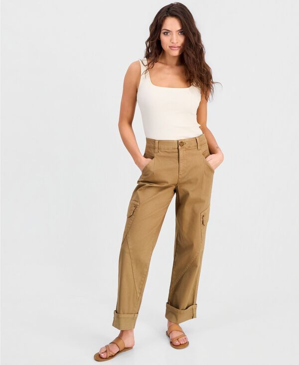 【送料無料】 デモクラシー レディース カジュアルパンツ ボトムス Petite Relaxed Utility Pants Nutmeg