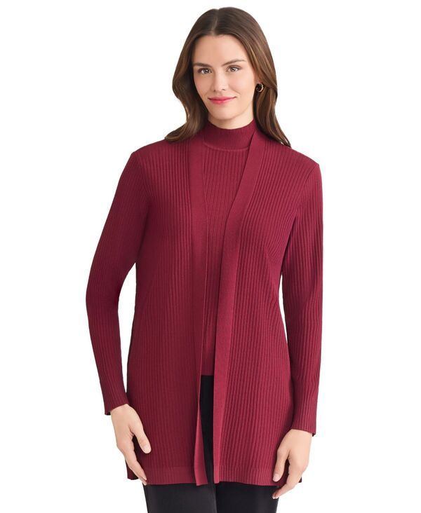 【送料無料】 ジョーンズニューヨーク レディース ニット・セーター アウター Womens Sutton LongSleeve Cardigan Bordeaux