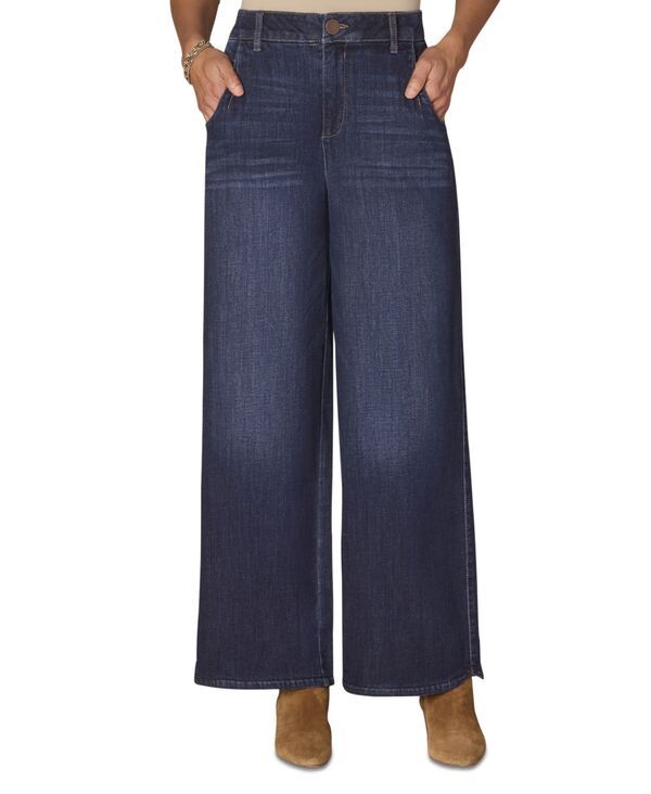 【送料無料】 デモクラシー レディース デニムパンツ ボトムス Petite Absolution Skyrise WideLeg Pants Dark Indigo