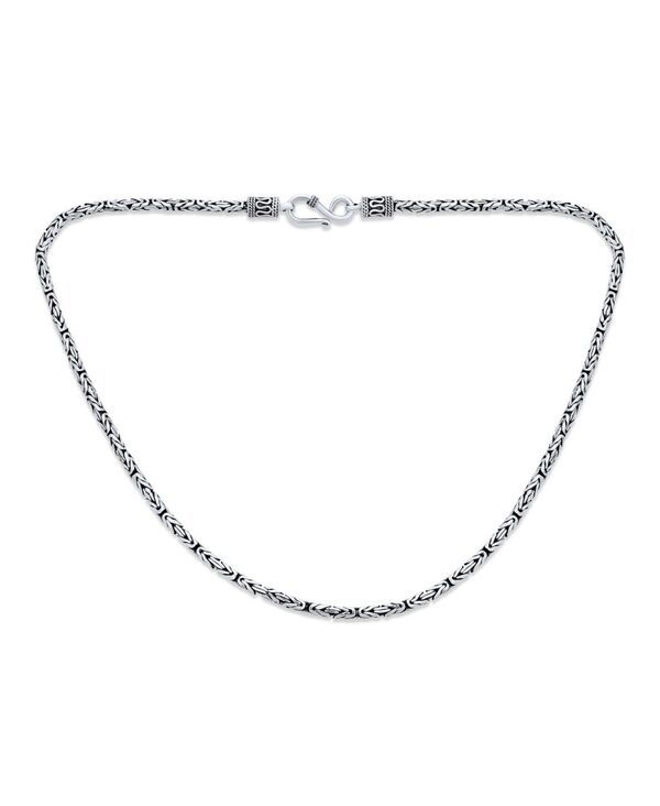 【送料無料】 ブリング レディース ネックレス・チョーカー・ペンダントトップ アクセサリー Bali Balinese Handmade 3MM Oxidized Sterling Silver By