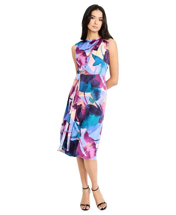 【送料無料】 マギーロンドン レディース ワンピース トップス Womens Boat Neck Midi Dress BlueGrape
