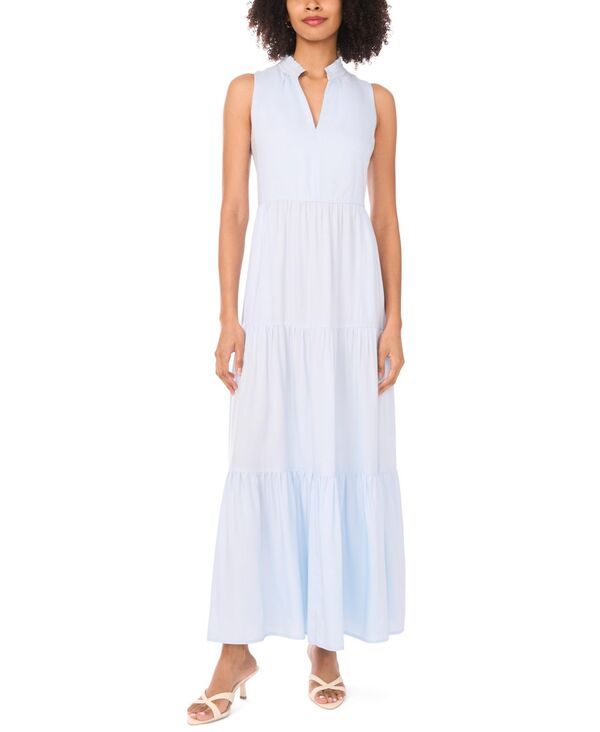 【送料無料】 ヴィンスカムート レディース ワンピース トップス Womens SplitNeck Sleeveless Maxi Dress Sky