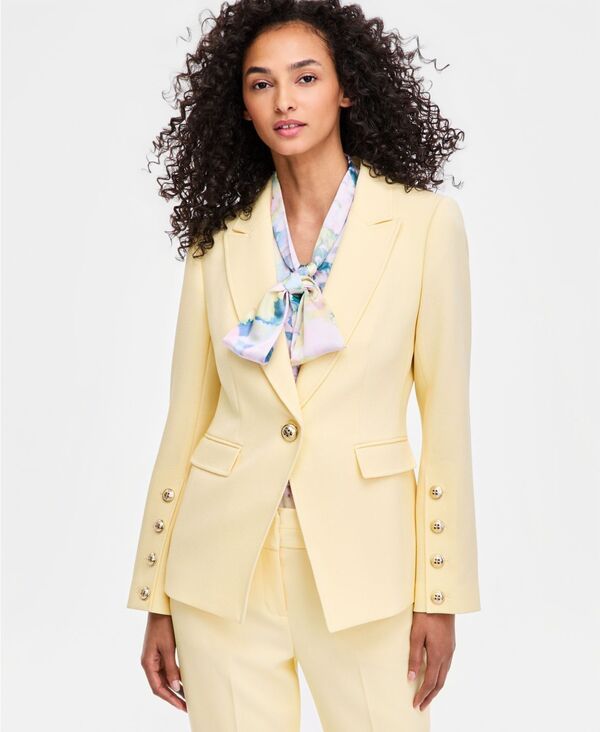 【送料無料】 タハリエーエスエル レディース ジャケット・ブルゾン アウター Womens Peak Lapel OneButton Blazer Buttercup