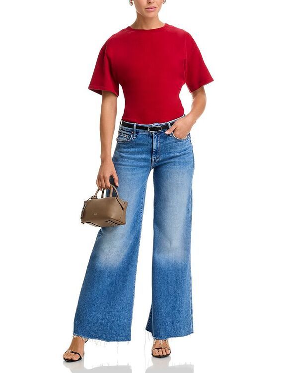 マザー レディース ボトムス デニムパンツ ワイドレッグ プチ ジーンズ MOTHER Petites The Lil Roller Fray Wide Leg Jeans in Fan Favori マザー レディース ボトムス デニムパンツ ワイドレッグ プチ ジーンズ MOTHER Petites The Lil Roller Fray Wide Leg Jeans in Fan Favori