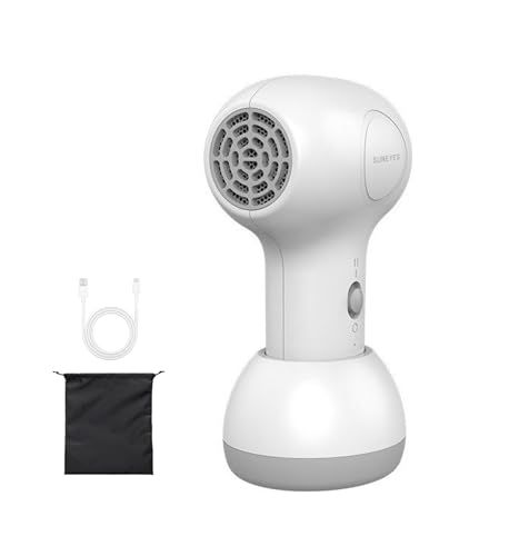 SUNEYES 小型ドライヤー コードレス TypeC充電式 ミニドライヤー 冷風/温風 2段階調整 過熱防止機能 低騒音 軽量 コンパクト ペット 子供 前髪 水彩 DIY 出産祝い プレゼント 日本語説明書付き ホワイト NS035ｍａ