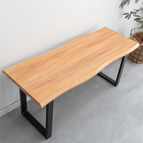 タンスのゲン ベンチ 単品 幅100cm 2人掛け ダイニングベンチ なぐり加工 エンボス加工 ブラック脚 ベンチ シート シンプル ナチュラル 72600046(88069)ｍａ