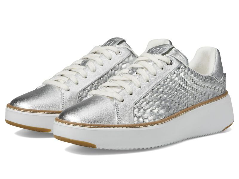 コールハーン レディース シューズ スニーカー Cole Haan Grandpro Topspin Sneaker Silver Genevieve WeaveOptic White ホワイト