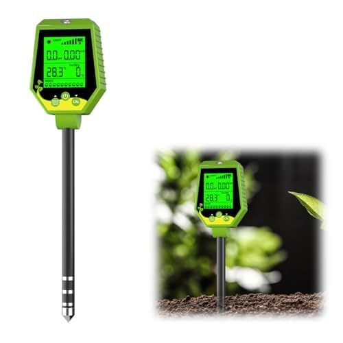 Slyfox ec測定器 液肥調整 6 in1（pH/EC/肥沃度/湿度/照度/温度）土壌測定器 園芸 菜園用 【高精度?直径13mm電極?pH/EC校正可】自動温度補償 土壌水分計 農業、畑、水田、庭園、野菜、果樹などの育成管理に 日本語説明書付き 送料無料